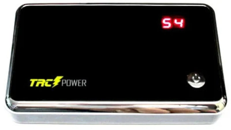 TRC Power Bank with digital battery level display showing current charge, compact design for on-the-go charging