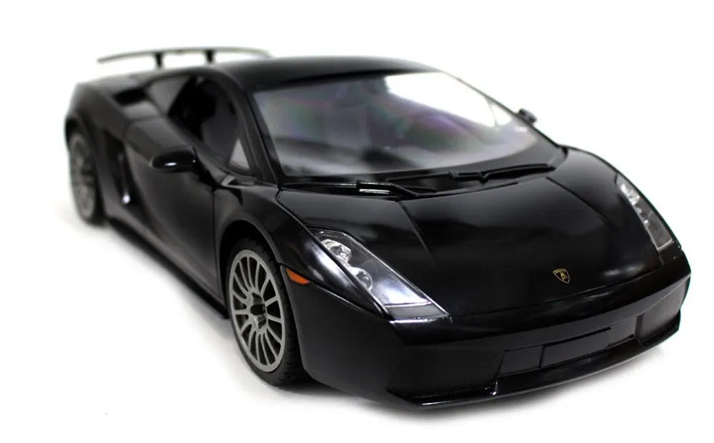 Black sports car on a white background