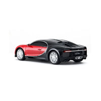 Model car with red and black design on a white background
