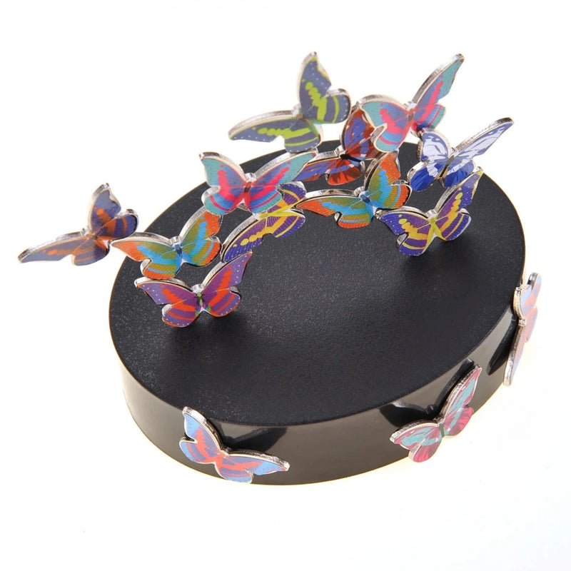 Vibrant butterfly pieces beautifully arranged on a Magnetic Sculpture base