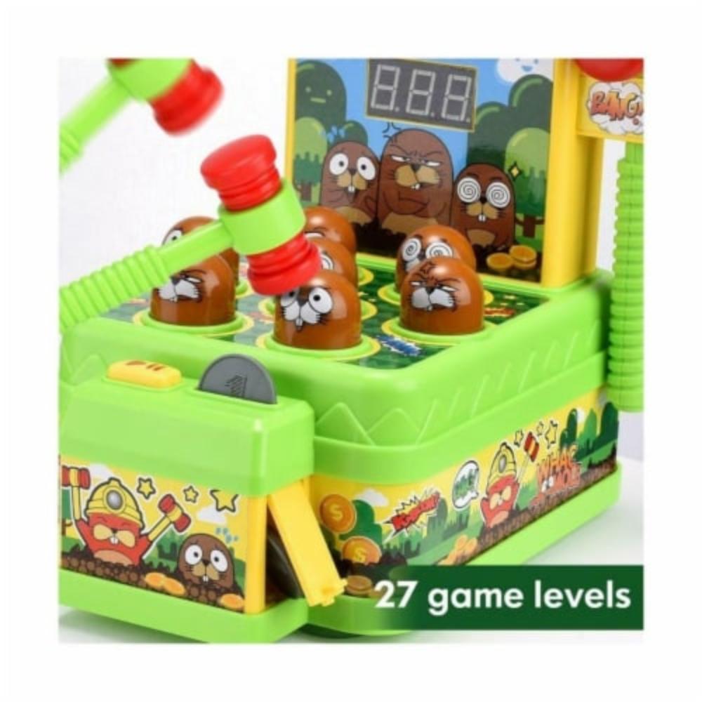 Whac-a-Mole game with 27 challenging levels, interactive gopher figures, and kid-friendly design