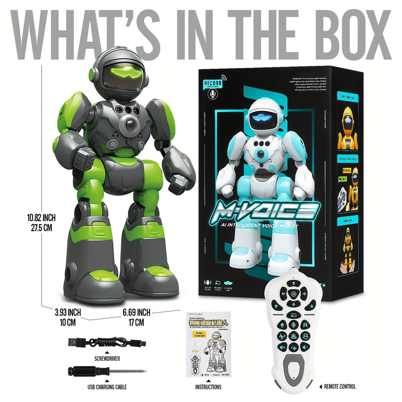 What’s in the box: AI robot, remote control, charging cable, and screwdriver