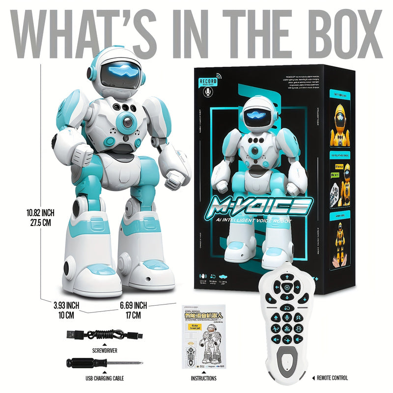 What’s in the box: AI robot, remote control, charging cable, and screwdriver
