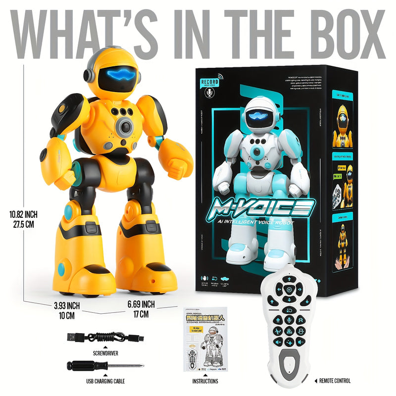 What’s in the box: AI robot, remote control, charging cable, and screwdriver