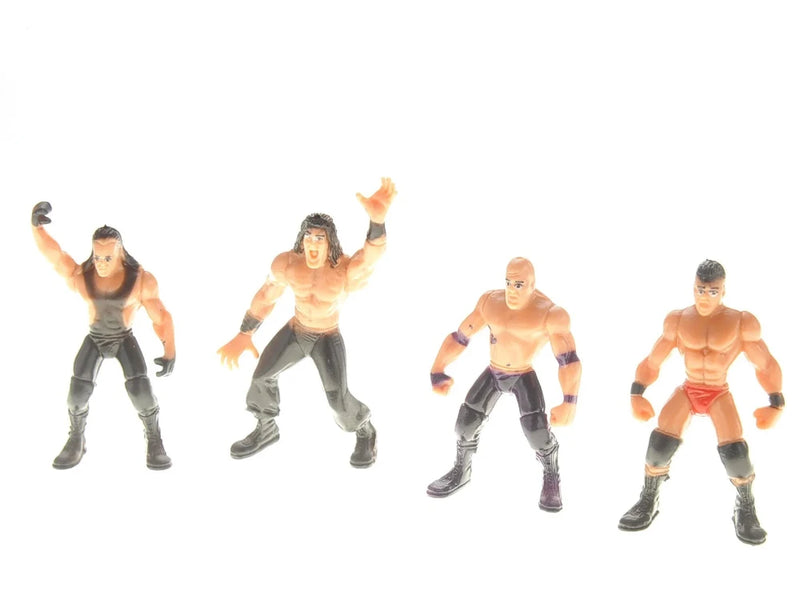 Set of WWE action figures with various wrestling poses for imaginative play