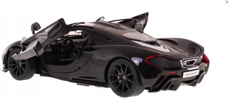 Black sports car model on a white background