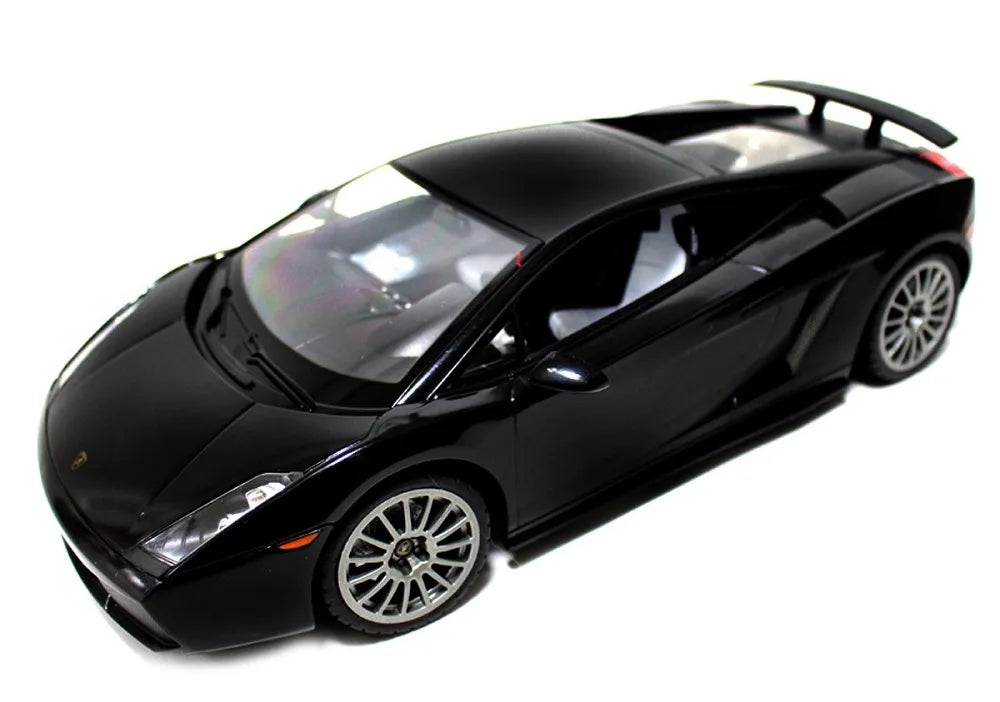 Black sports car model on a white background