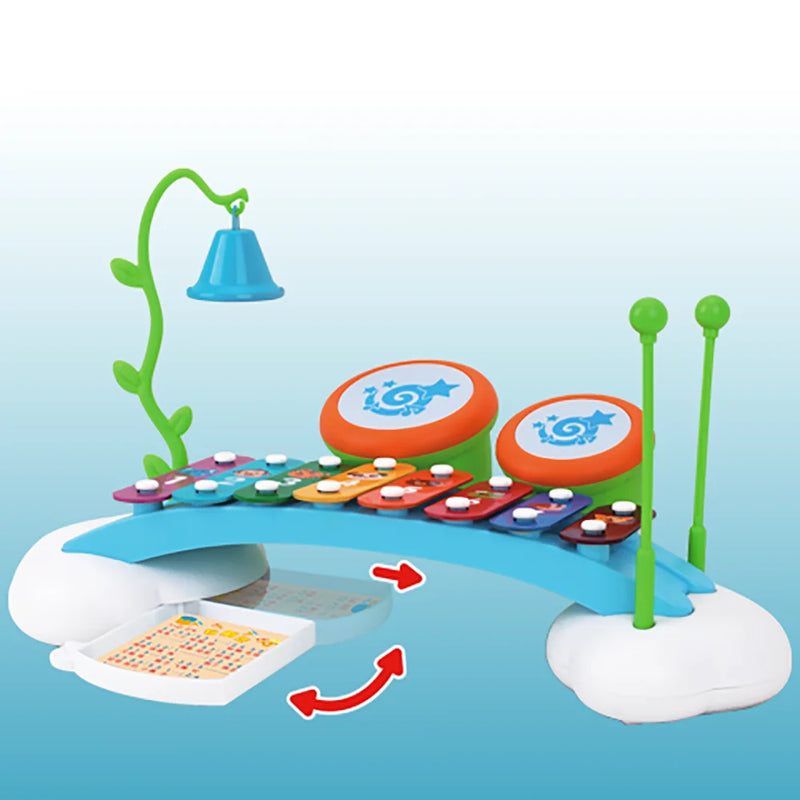 Xylophone piano toy with integrated drum and bell - a musical toy set for kids