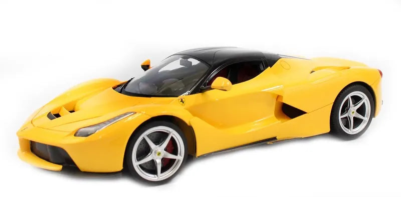 Yellow sports car model on a white background