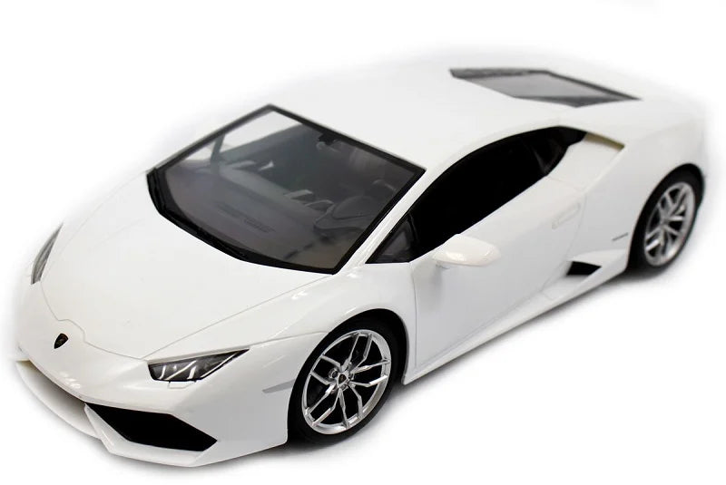 White toy sports car on a white background